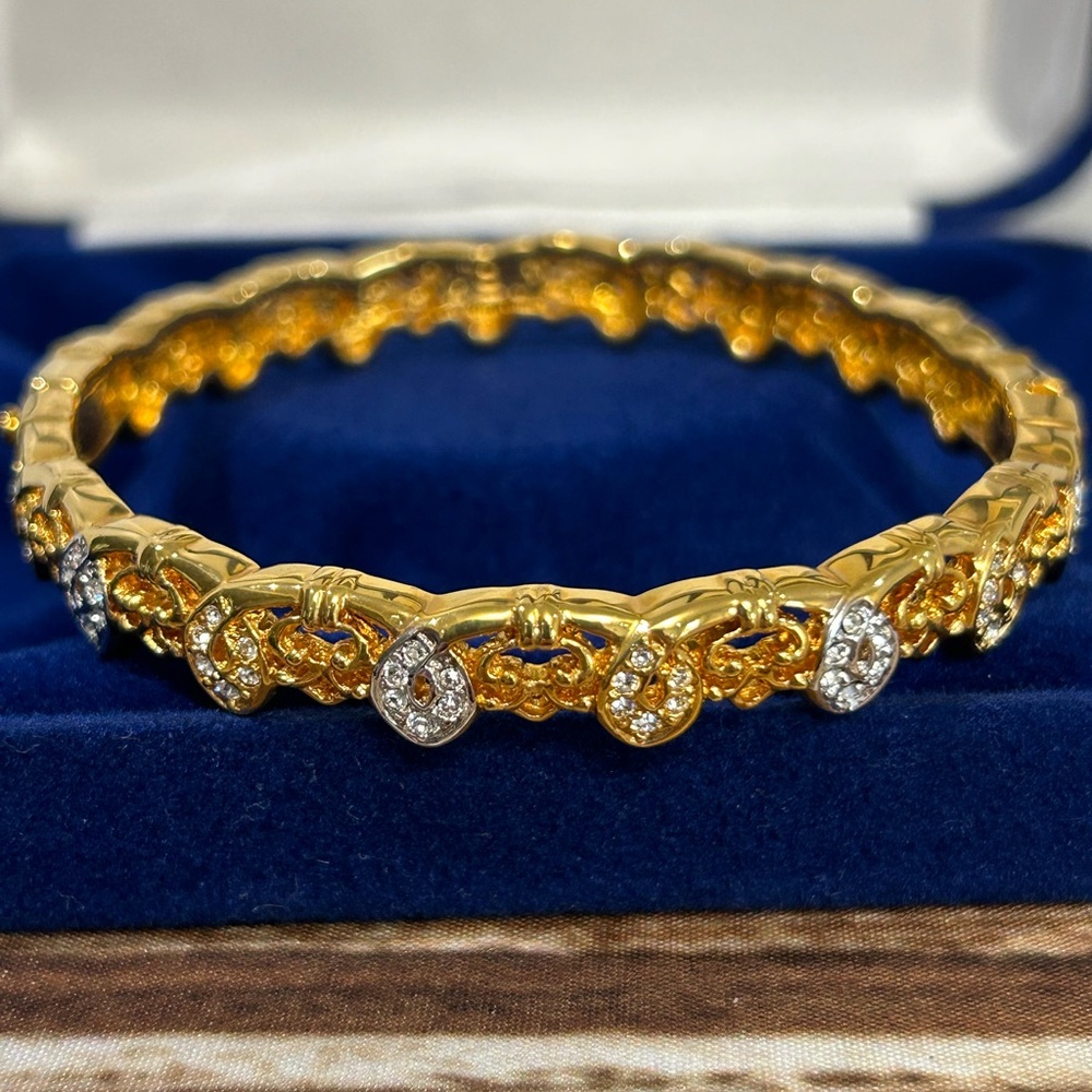 JBK7 Vintage Ornate Bangle/Bracelet,Swarovski Crystal, Camrose & Kross for JBK